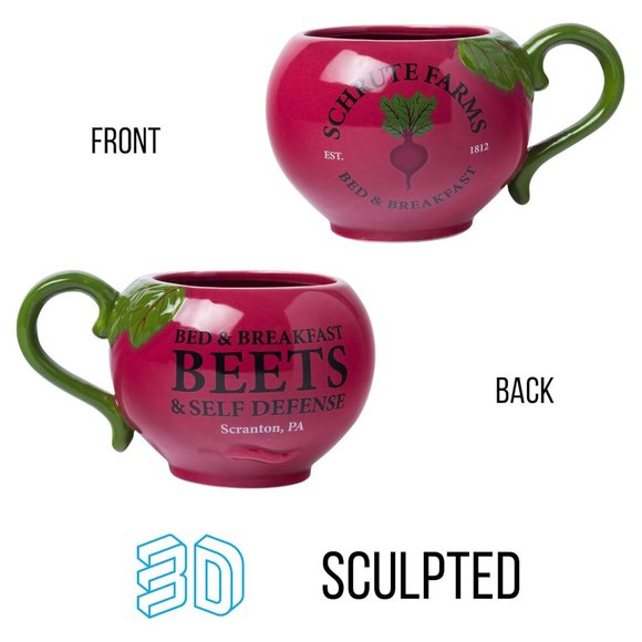 The Office Schrute Farms Beets Sculpted Ceramic 20oz Mug - Picture 8 of 12